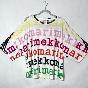 ADIDAS X MARIMEKKO GRAPHIC LOOSE FIT SHORT SLEEVE CROPPED TEE TOP WOMEN 3X